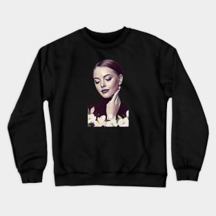 Lady With Flowers Painting - Portrait Crewneck Sweatshirt